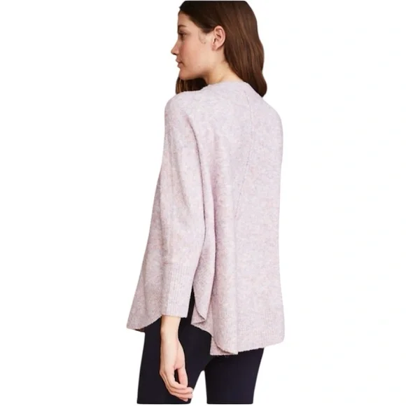 Lou & Gray for Loft Marled Poncho Sweater in purple frost heather, Large - Picture 3 of 10